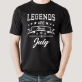 Legends are born in July Men's cotton  T-shirt. 