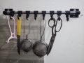 8 Sliding Hooks Kitchen Accessories Organizer Rack | Cloth Hanging Stand Wall Mounted | Cultery Hanging Kitchen Rod | Spoon Stand. 