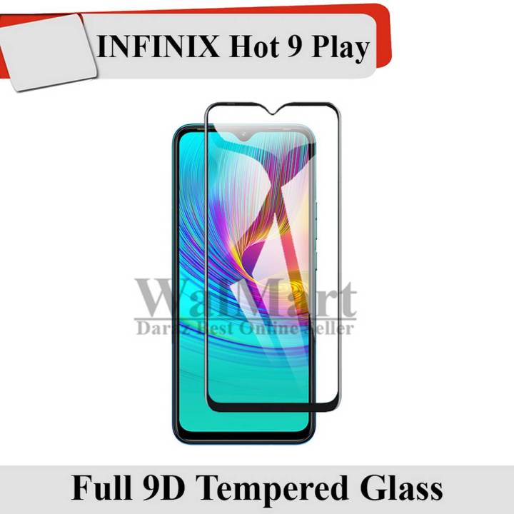 Infinix Hot 9 Play Full Black 9D|5D|6D|10D|11D|21D Tempered Glass Screen Protector Full Glue Edge To Edge For Infinix Hot 9 Play