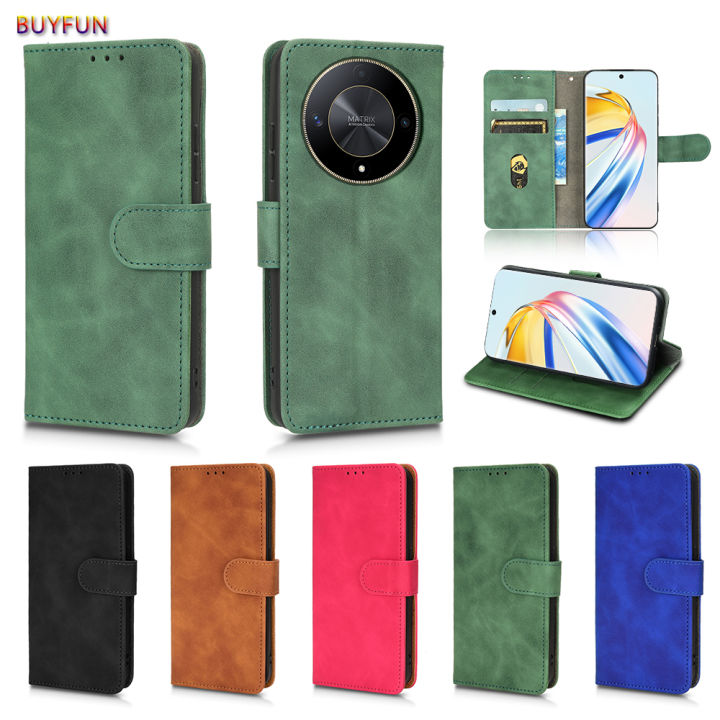 For Honor X9b and Magic6 Lite Wallet Card Slot Stand Book Cover For HonorX9b Magic 6 Lite Magic6Lite Skin Feel Leather Flip Case With Lanyard Drop Resistant