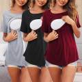 Women's aternity Shirts Fashion Nursing Shirts for Daily om 3pcs. 