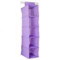 Closet Organizer Hanging Storage Bag Wardrobe Cloth Organizer 5 Layers Shelf Foldable Clothing Storage Rack Shelves. 
