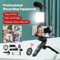 Vlog Shooting Kit Mini LED Video Light | Vlogging Kit Equipment Tripod with Bluetooth Remote for phone Tablet SLR Camera | Flexible Tripod Kit for Live Streaming | Accessories for Mobile Phone  Video Recording Tripod with mic Light. 