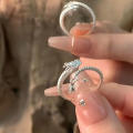 Personality Dragon Wagging Tail Ring 2024 Chinese Zodiac Dragon Trendy Design Metal Open Adjustable Finger Rings Female Jewelry. 