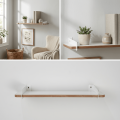Openwood Minimal Wall-Mounted Shelf Modern Book Shalve. 