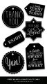 Gift Tags black and white 15 Pcs Thank you for happy birthday leaf design paper / Hang Tag Paper cards label for office , birthday , wedding etc. 