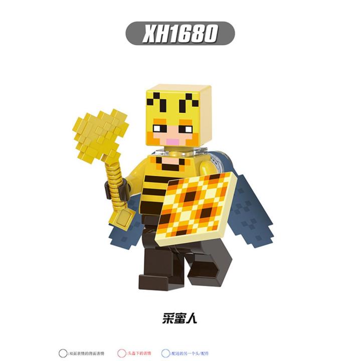 Single Sale Minecraft Building Blocks Game Series  Steve Cow Zombie Bricks Educational Figures Toys For Children Collection XH0310