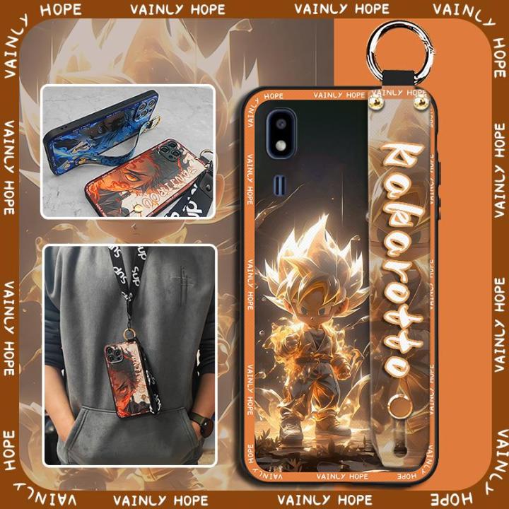 Anti-dust Fashion Design Phone Case For Samsung Galaxy A2 Core Anti-knock Back Cover Wristband Lanyard protective Cute