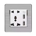 WBM Smart Universal 2100mA 5V 2 USB Wall Socket 2 USB Ports 10A EU Plug Timing APP Mobile Phone Button Panel Work With all home appliances. 