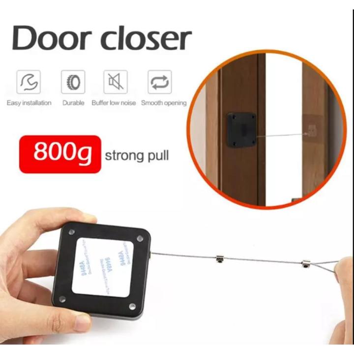 Multifunctional Automatic Door Closer,Punch-Free Automatic Sensor Door Closer, (800g Pull,Wire Rope Length 1.2m) ,Easy to Install for Various Doors