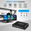 HDMI to Component YPbPr Video Stereo Audio Converter Adapter with Coaxial Audio Output and R/L Audio for Video Capture Card Analog TV Projector Black. 