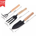 3Pcs Spade Fork Shovel Rake Harrow Set Home Mini Gardening Tools Potted Landscape Plants Maintenance Suit Wood Handle kids By Alarbi. 