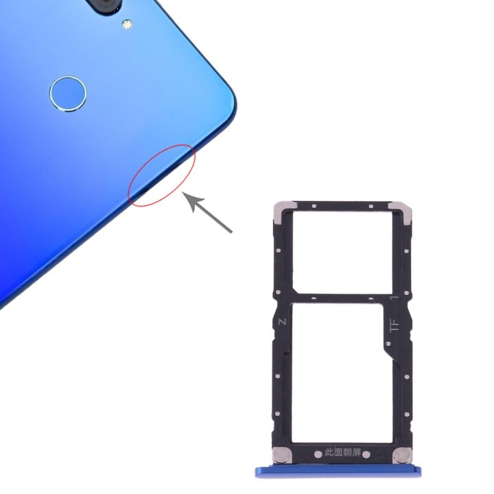 Card Tray + Card / Micro SD Card for Xiaomi Mi 8 Lite(Blue)