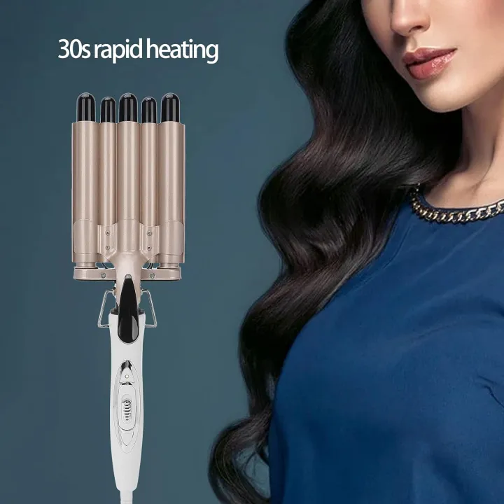 Hair%20Crimper,%205%20Barrel%20Easy%20Curling%20Iron%20Wand%2014%20Levels%20Temperature%20Adjustable%20for%20Do%20Hairstyle%20for%20Girls%20for%20Curly%20Hair%20-%20Image%203