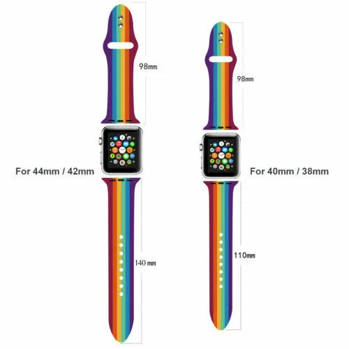 Rainbow Silicone Strap Watch Band For Apple Watch and any smart watch 41mm 40mm 38mm Daraz.pk