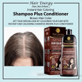 Hair Energy INSTANT HAIR COLORING SHAMPOO + CONDITIONER (WALNUT BROWN COLOUR. 