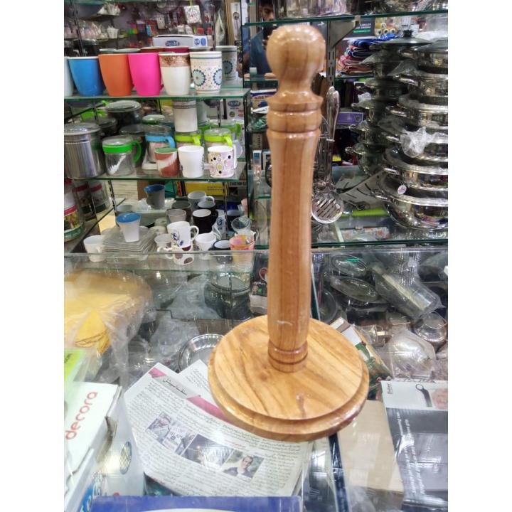 Wooden Tissue Roll Holder/Tissue Holder Table Decoration Roll Stand Wooden Kitchen Roll Holder Free Standing Paper Towel Holder Creative Tissue Holder For Bathroom And Kitchen Brown