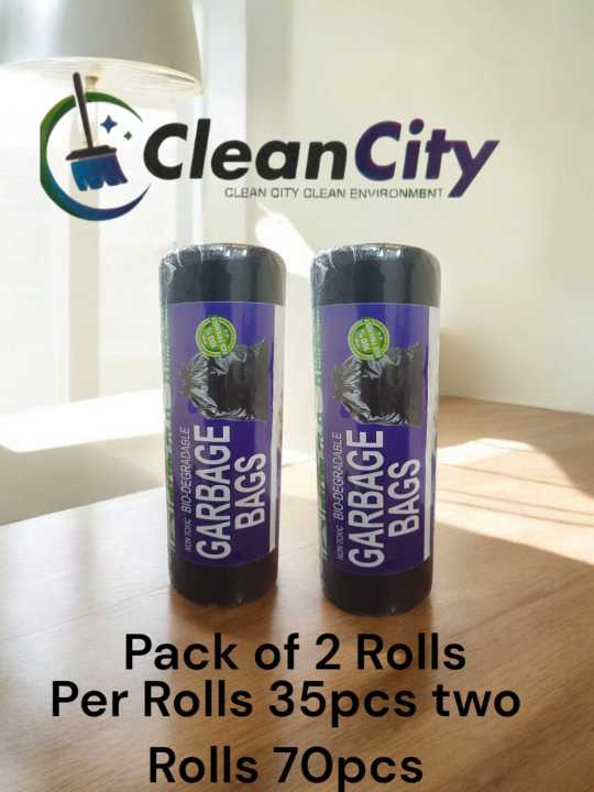Garbage Bags For Dustbin Size W-18x L-24 Pack Of 2 Rolls 35pcs x 2 total 70 bags
