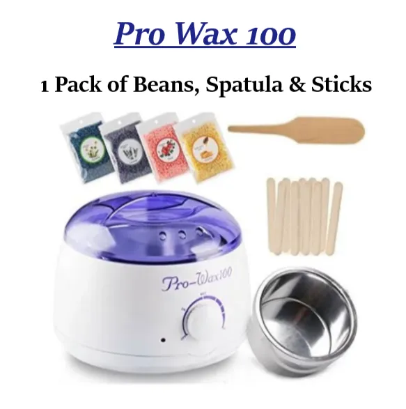 Wax heater machine & Free Beans ,Sticks and Wooden Spatula Professional Wax Heater (100) & Hot Wax Warmer Machine For All Skin Hair Removal, Free Hard Beans & Wooden spatula & Sticks