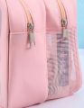 Upgrade Your Travel Routine with Our Premium Quality Toiletries Organizer Makeup Bag! Extra Large, Waterproof, Portable Cosmetic Case Made of Leather & Transparent Material. 