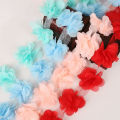 2Yards/lot Multi Colors Width 5cm 3D Chiffon Cluster Flowers Lace Dress Decoration Lace Fabric Applique Trimming Sewing Supplies. 