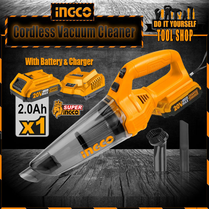 INGCO Cordless Lithium-Ion Vacuum Cleaner 20V – with Battery & Charger