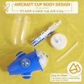 Fighter plane water bottle for kids with straw and strap cute airplane drinking bottle for travel school Tritan material. 