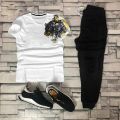 TIGER DESIGN sticker printed Tracksuit for Men & Boy  half Sleeves T-Shirt & Trouser T gym wear Tshirt soft and comfortable summer wear track suit fabric  Teeshirt  for Summer Collection Elegant Trendy Wear. 