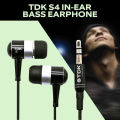 TDK Super Bass Metal Earphones with Built-in Microphone, Ergonomic Design, Stereo Sound, and Protective Pouch Ideal for PUBG and Music. 