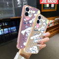 JIUMOO Case For OPPO A15 A15s A35 4G Case Cartoon Cinnamoroll Pattern Luxury Plating Phone Case Side Edge Pattern Shockproof Soft Shell Full Cover Camera Lens Protection Casing. 