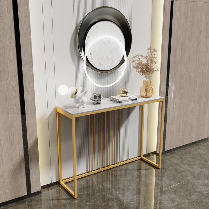 Console table living room furniture rectangle console table hotel black wood or black top metal contemporary Hallway entry table