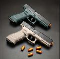 Semi-Automatic Toy Gun Soft Bullets Gun, Auto Toy Gun with Shell Ejection and Auto Rebound, Glock Gun for kid's. 