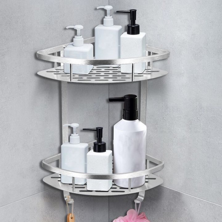 2 Layer Aluminium Bathroom Corner Rack