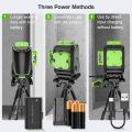 Laser Leveler Huepar 3x360 Cross Line  3D Self-leveling Three-Plane Alignment and Tiling Floor Green Beam Laser Tool, Switchable Vertical & Horizontal Lines, Li-ion Battery&Magnetic Pivoting Base S03DG-L. 