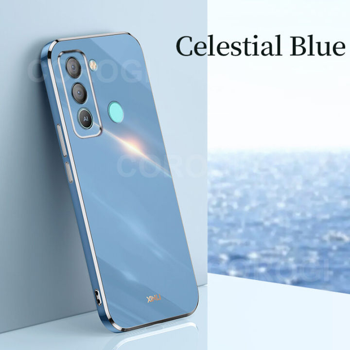 LECOMES for Tecno Pop 5 LTE Back Cover Luxury 6D Plating Frame Shiny Case Camera Protect Soft Silicone Mobile Phone Pouch