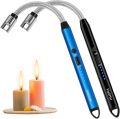 Rechargeable USB Lighter 360° Flexible Long Lighter Plasma Arc Lighters with Safety Lock Flameless Windproof Lighter Black for Candle Camping. 