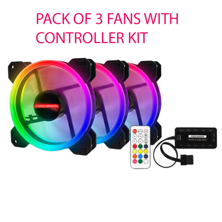 PACK%20OF%203%20RGB%20fan%20with%20sata%20controller%20kit%20Colorful%20LED%20ARGB%20Lighting%20Silent%20Cooling%20Fan%20pc%20case%20gaming%20computer%20-%20Image%202