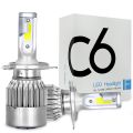 C6 H4 LED Car Headlight LED 36W 3800LM TOTAL 7600LM PAIR ,  2PCS C6 Original LED Headlight COB Car Bulbs Auto Headlamp Fog Lamp H4. 