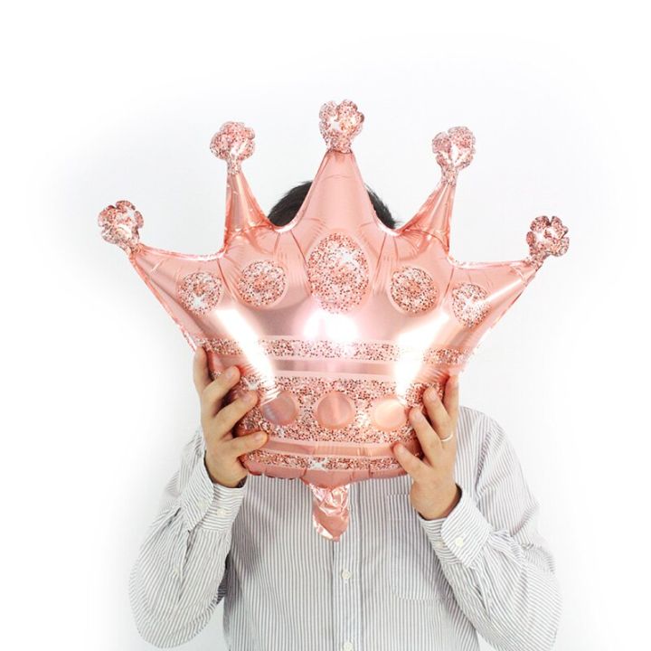 ROSE GOLD CROWN FOIL BALLOON IN BIG SIZE ( 100 CM X 90 CM )