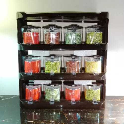 Mighty 12 in 1 Crown Spice Rack  with Spons (Set Easy to wall)