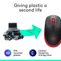 LOGITECH M190 FULL-SIZE WIRELESS MOUSE RED. 