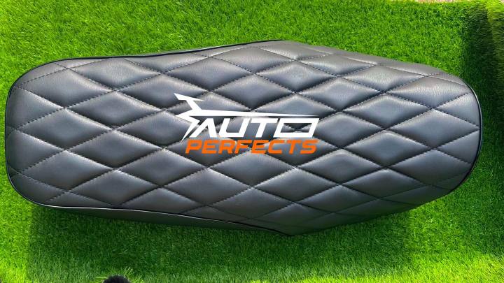 Bike Suzuki Gs150 Foam Padded Leather 7D Cross Stitched Seat Cover for long tour comfort & 12mm foam