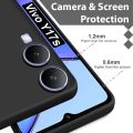 Vivo Y17S Back Cover Soft Silicone Matte Finish Protective Case Black. 