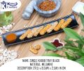 1 Piece Melamine Single Kabab Tray - Serving Tray -  Melamine Material - White & Black. 