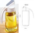 New 600ml Kitchen Storage Bottle with Automatic Opening and Closing of Glass Oiler Oil Bottle Seasoning Soy Sauce Vinegar Bottle Oil Dispenser Bottle for Kitchen, Automatic Flip Cap Cooking Oil Dispenser. 