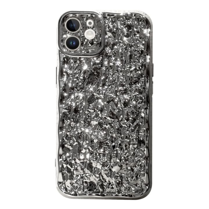 For iPhone 11 Electroplated 3D Stone Texture TPU Phone Case