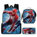 Spider-Man backpack three-piece set for elementary school students cartoon school bag, boys' backpack, superman model Spider-Man Batman. 