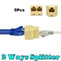 RJ45 Splitter 1 Female to 2 Female Ethernet Network Connector Adapter LAN Ethernet Dual Female Port Universal RJ45 Splitter Connector Adapter CAT5/CAT6 Network Cable Rj45 2 way. 