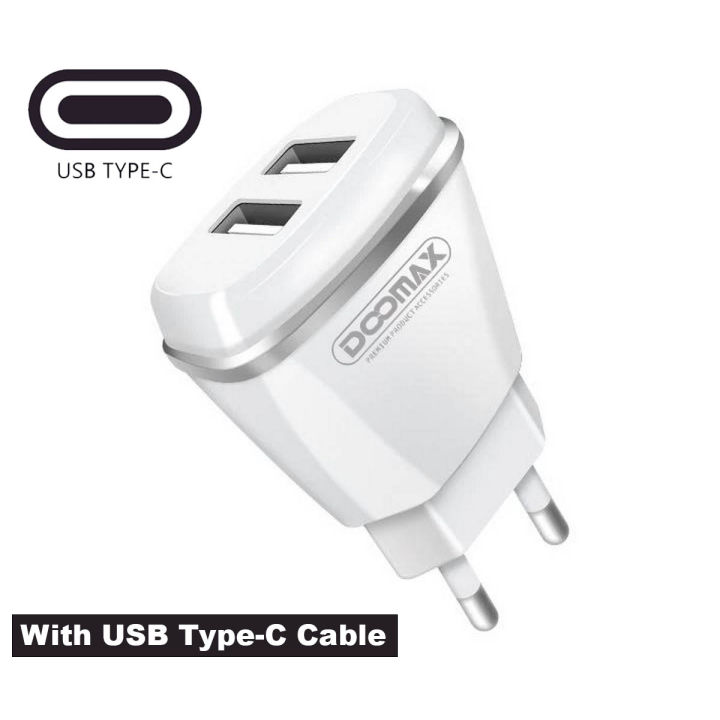 Doomax%20DO01%20Fast%20Charger%20Dual%20USB%20Charger%20for%20Android%20and%20iPhone%202.1A%20with%20Micro%20USB%20OR%20Type-C%20Cable%20Wall%20Charger%20Adapter%20-%20Image%202