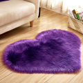 Yfashion 40X50CM Love Heart Shaped Rug Artificial Wool  Hairy Carpet Faux Floor Mat Fluffy Soft Area Rug apetes. 